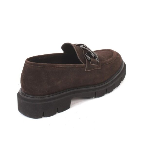 Luca Grossi 882 Brown Suede Leather Platform Loafers Shoes - Picture 4 of 8